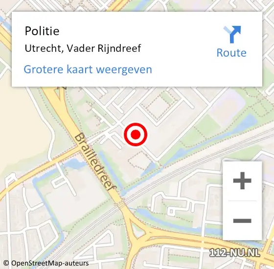 Locatie op kaart van de 112 melding: Politie Utrecht, Vader Rijndreef op 23 juni 2022 20:47