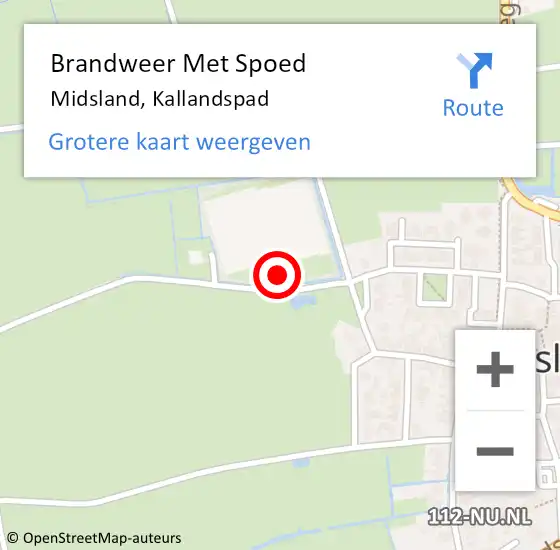 Locatie op kaart van de 112 melding: Brandweer Met Spoed Naar Midsland, Kallandspad op 24 juni 2022 01:58