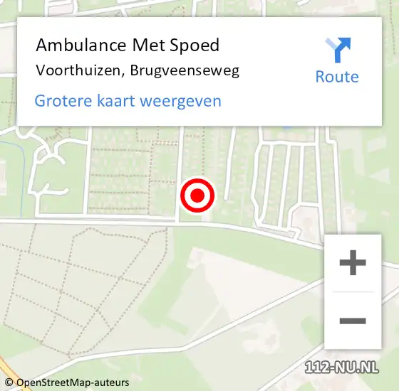 Locatie op kaart van de 112 melding: Ambulance Met Spoed Naar Voorthuizen, Brugveenseweg op 24 juni 2022 07:08