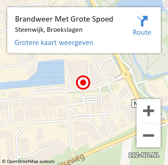 Locatie op kaart van de 112 melding: Brandweer Met Grote Spoed Naar Steenwijk, Broekslagen op 24 juni 2022 10:50