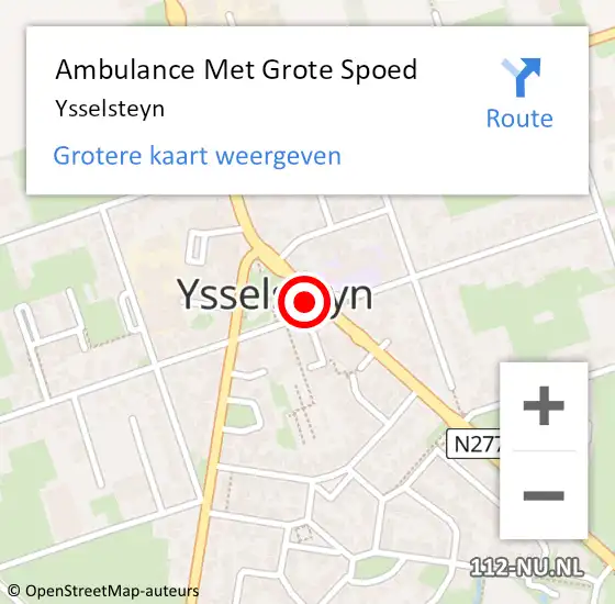 Locatie op kaart van de 112 melding: Ambulance Met Grote Spoed Naar Ysselsteyn op 24 juni 2022 12:51