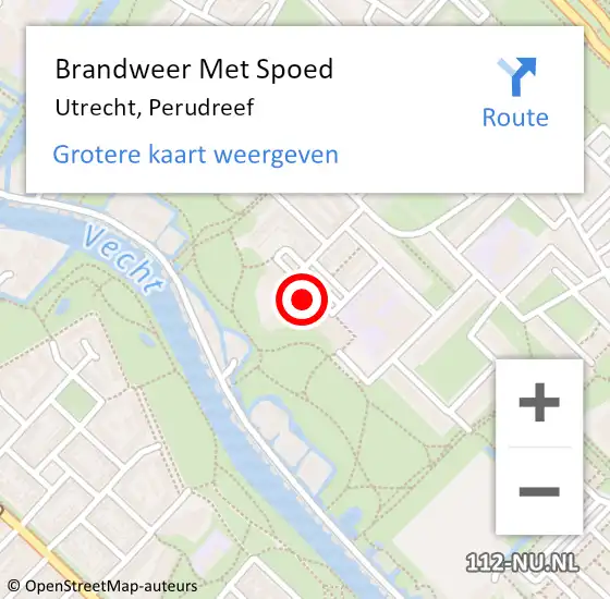 Locatie op kaart van de 112 melding: Brandweer Met Spoed Naar Utrecht, Perudreef op 24 juni 2022 15:09
