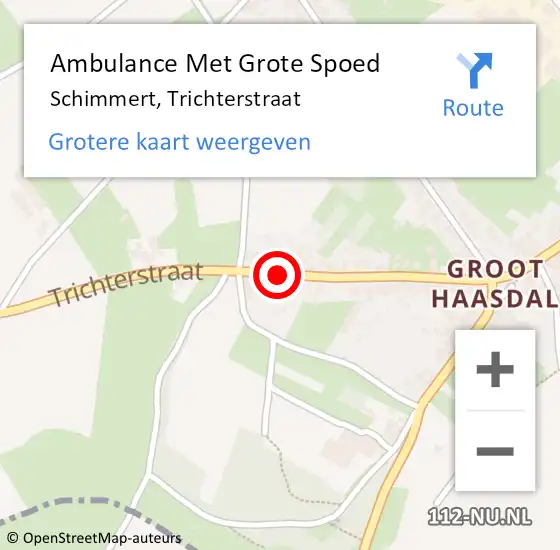 Locatie op kaart van de 112 melding: Ambulance Met Grote Spoed Naar Schimmert, Trichterstraat op 21 juli 2014 10:01