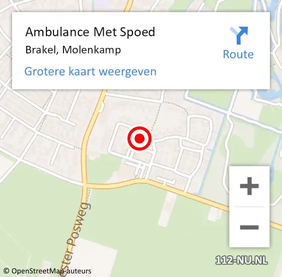 Locatie op kaart van de 112 melding: Ambulance Met Spoed Naar Brakel, Molenkamp op 24 juni 2022 19:21