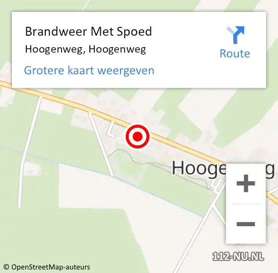 Locatie op kaart van de 112 melding: Brandweer Met Spoed Naar Hoogenweg, Hoogenweg op 24 juni 2022 20:07