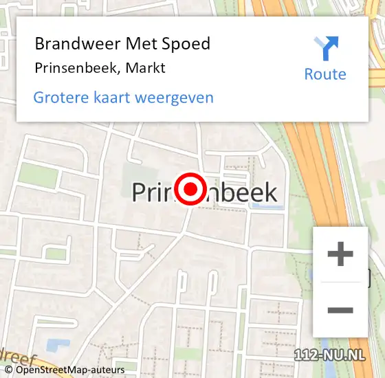 Locatie op kaart van de 112 melding: Brandweer Met Spoed Naar Prinsenbeek, Markt op 24 juni 2022 20:53