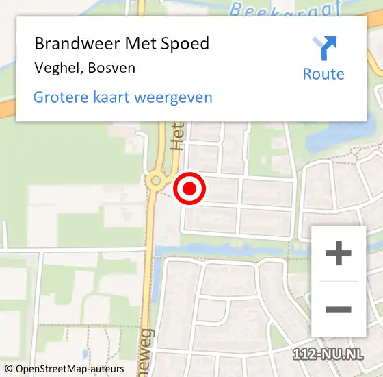 Locatie op kaart van de 112 melding: Brandweer Met Spoed Naar Veghel, Bosven op 24 juni 2022 22:20