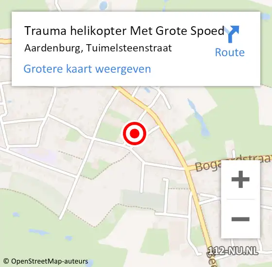 Locatie op kaart van de 112 melding: Trauma helikopter Met Grote Spoed Naar Aardenburg, Tuimelsteenstraat op 25 juni 2022 05:47
