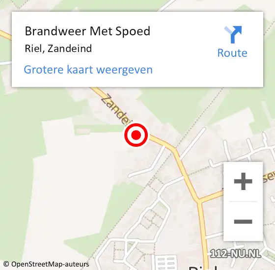 Locatie op kaart van de 112 melding: Brandweer Met Spoed Naar Riel, Zandeind op 25 juni 2022 08:34