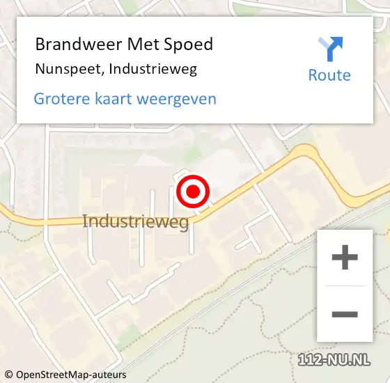 Locatie op kaart van de 112 melding: Brandweer Met Spoed Naar Nunspeet, Industrieweg op 25 juni 2022 08:39