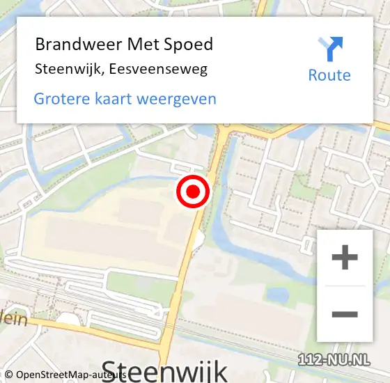 Locatie op kaart van de 112 melding: Brandweer Met Spoed Naar Steenwijk, Eesveenseweg op 25 juni 2022 13:28