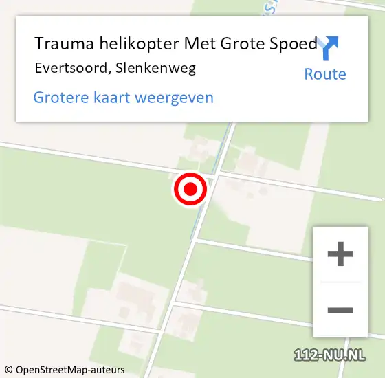 Locatie op kaart van de 112 melding: Trauma helikopter Met Grote Spoed Naar Evertsoord, Slenkenweg op 25 juni 2022 15:18