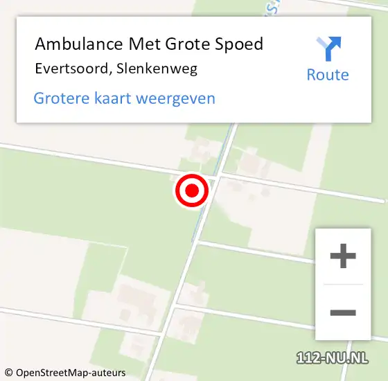 Locatie op kaart van de 112 melding: Ambulance Met Grote Spoed Naar Evertsoord, Slenkenweg op 25 juni 2022 15:18