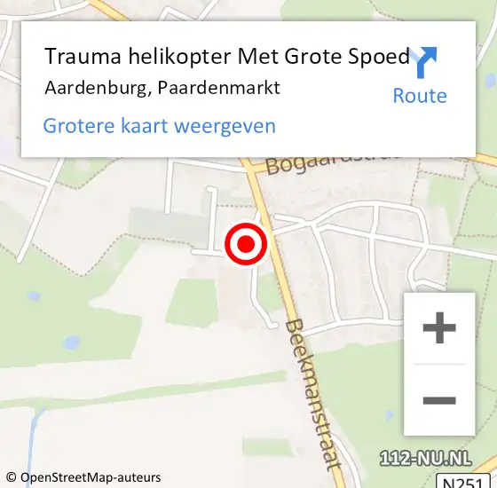 Locatie op kaart van de 112 melding: Trauma helikopter Met Grote Spoed Naar Aardenburg, Paardenmarkt op 25 juni 2022 21:54