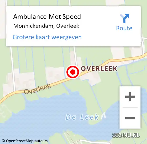 Locatie op kaart van de 112 melding: Ambulance Met Spoed Naar Monnickendam, Overleek op 25 juni 2022 22:36