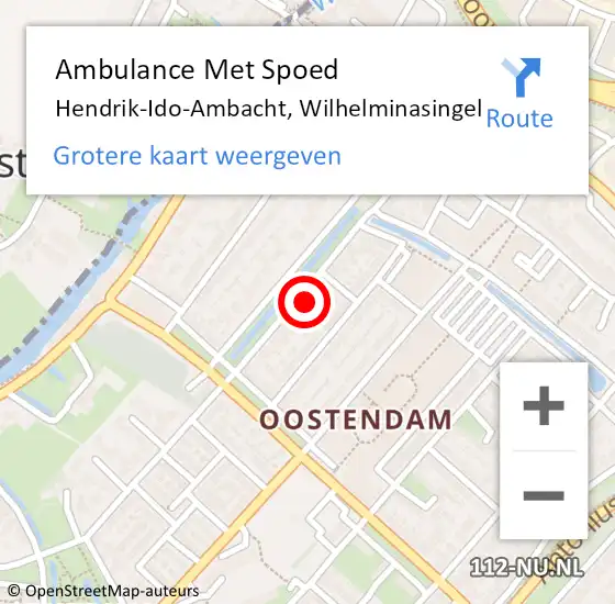 Locatie op kaart van de 112 melding: Ambulance Met Spoed Naar Hendrik-Ido-Ambacht, Wilhelminasingel op 25 juni 2022 23:23