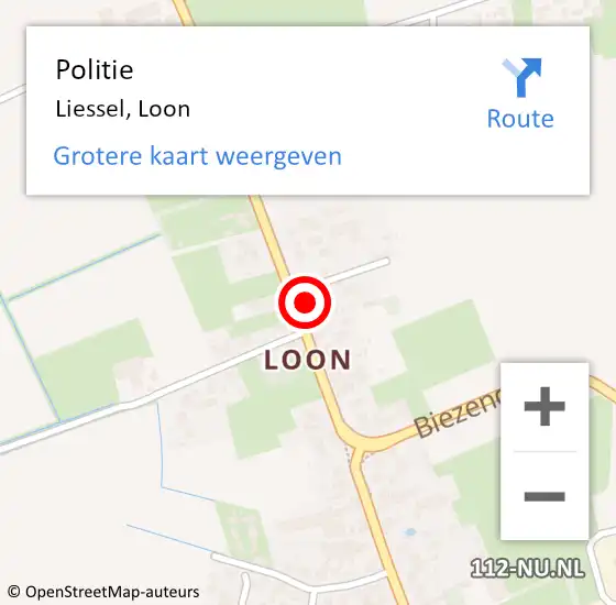 Locatie op kaart van de 112 melding: Politie Liessel, Loon op 25 juni 2022 23:36