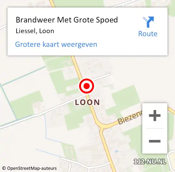 Locatie op kaart van de 112 melding: Brandweer Met Grote Spoed Naar Liessel, Loon op 25 juni 2022 23:36