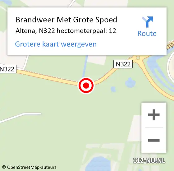 Locatie op kaart van de 112 melding: Brandweer Met Grote Spoed Naar Altena, N322 hectometerpaal: 12 op 26 juni 2022 03:23