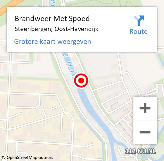 Locatie op kaart van de 112 melding: Brandweer Met Spoed Naar Steenbergen, Oost-Havendijk op 26 juni 2022 08:42