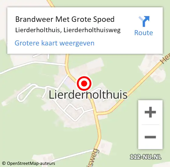 Locatie op kaart van de 112 melding: Brandweer Met Grote Spoed Naar Lierderholthuis, Lierderholthuisweg op 26 juni 2022 10:52