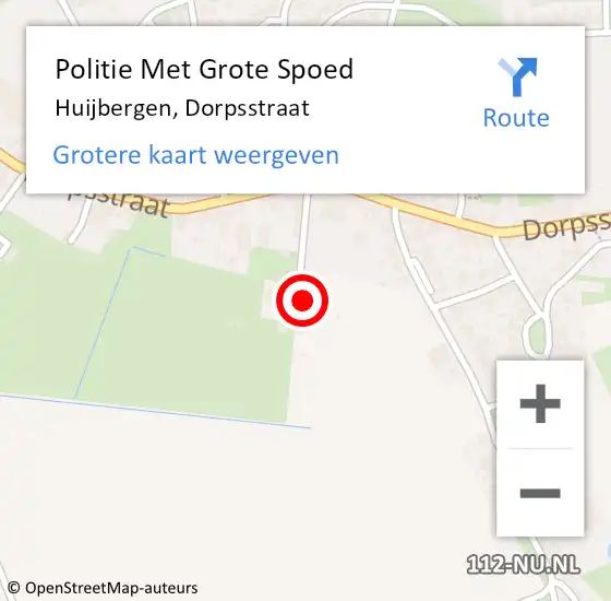 Locatie op kaart van de 112 melding: Politie Met Grote Spoed Naar Huijbergen, Dorpsstraat op 26 juni 2022 11:38