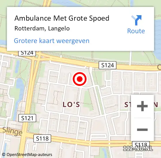 Locatie op kaart van de 112 melding: Ambulance Met Grote Spoed Naar Rotterdam, Langelo op 26 juni 2022 12:41