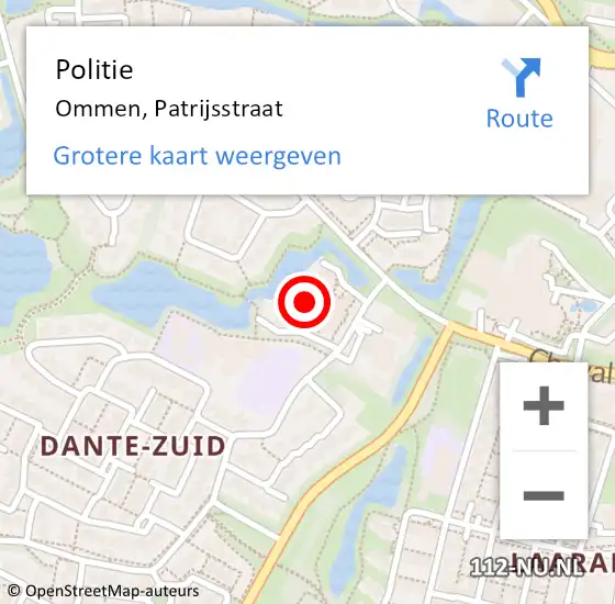 Locatie op kaart van de 112 melding: Politie Ommen, Patrijsstraat op 26 juni 2022 17:05