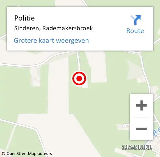 Locatie op kaart van de 112 melding: Politie Sinderen, Rademakersbroek op 26 juni 2022 20:17