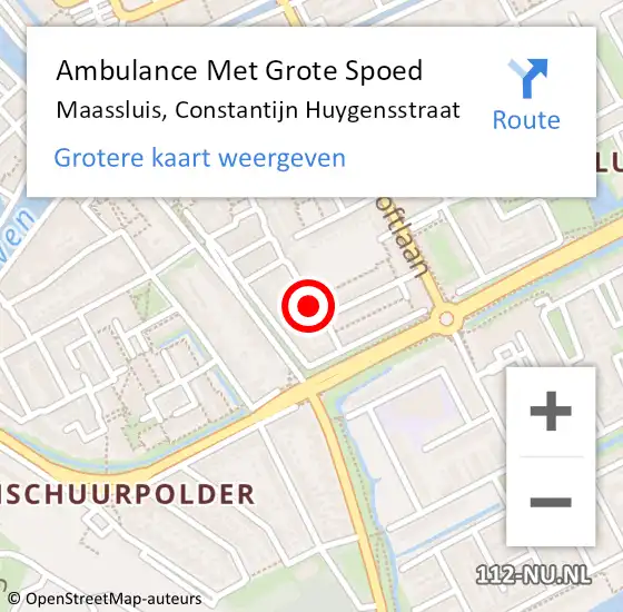 Locatie op kaart van de 112 melding: Ambulance Met Grote Spoed Naar Maassluis, Constantijn Huygensstraat op 27 juni 2022 10:00