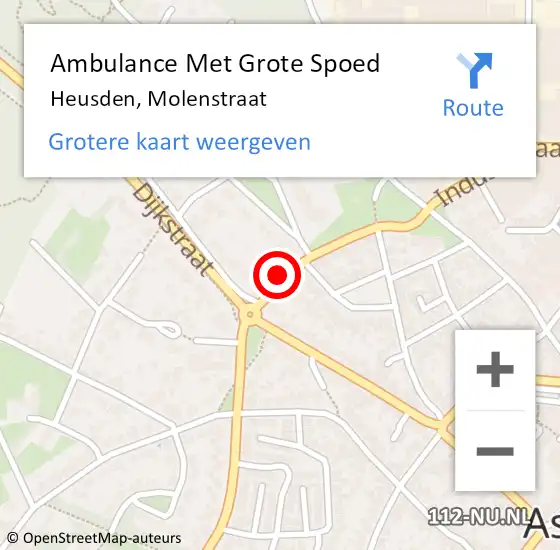 Locatie op kaart van de 112 melding: Ambulance Met Grote Spoed Naar Heusden, Molenstraat op 21 juli 2014 14:22