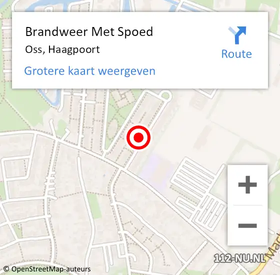 Locatie op kaart van de 112 melding: Brandweer Met Spoed Naar Oss, Haagpoort op 27 juni 2022 11:47