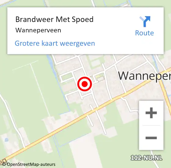 Locatie op kaart van de 112 melding: Brandweer Met Spoed Naar Wanneperveen op 27 juni 2022 13:59