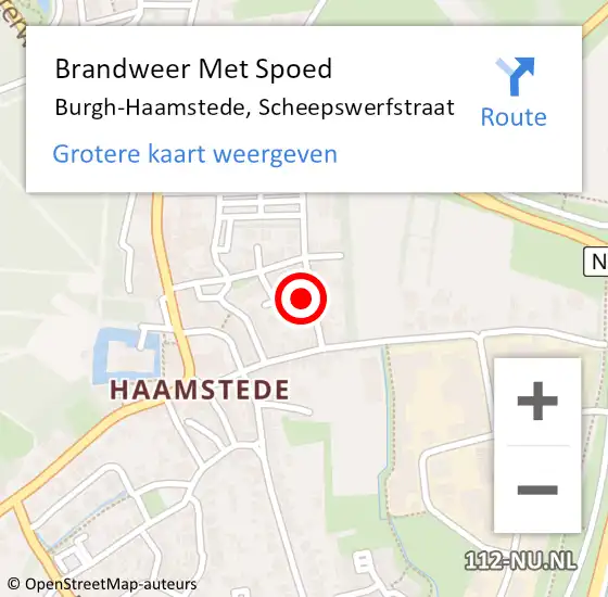 Locatie op kaart van de 112 melding: Brandweer Met Spoed Naar Burgh-Haamstede, Scheepswerfstraat op 27 juni 2022 14:37