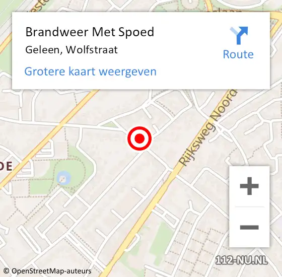 Locatie op kaart van de 112 melding: Brandweer Met Spoed Naar Geleen, Wolfstraat op 27 juni 2022 18:00