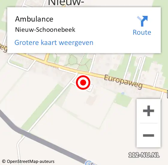 Locatie op kaart van de 112 melding: Ambulance Nieuw-Schoonebeek op 27 juni 2022 18:36