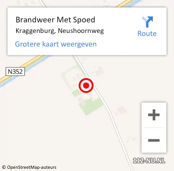 Locatie op kaart van de 112 melding: Brandweer Met Spoed Naar Kraggenburg, Neushoornweg op 28 juni 2022 15:46