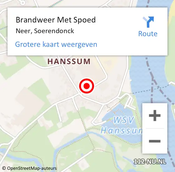 Locatie op kaart van de 112 melding: Brandweer Met Spoed Naar Neer, Soerendonck op 28 juni 2022 15:55