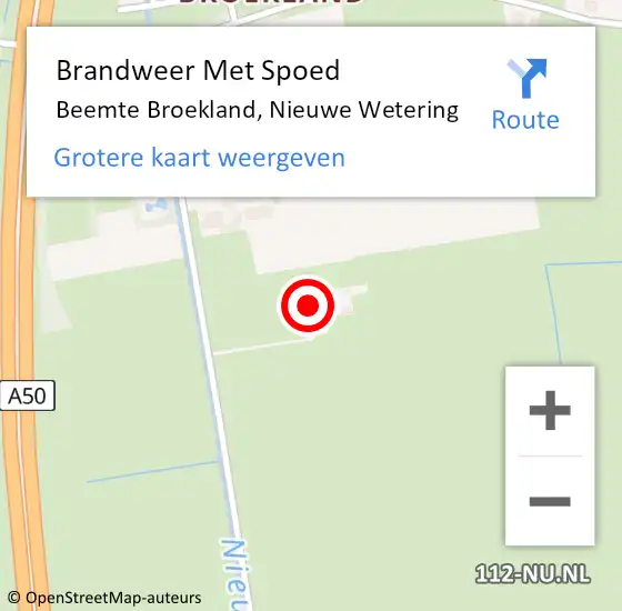 Locatie op kaart van de 112 melding: Brandweer Met Spoed Naar Beemte Broekland, Nieuwe Wetering op 28 juni 2022 21:51