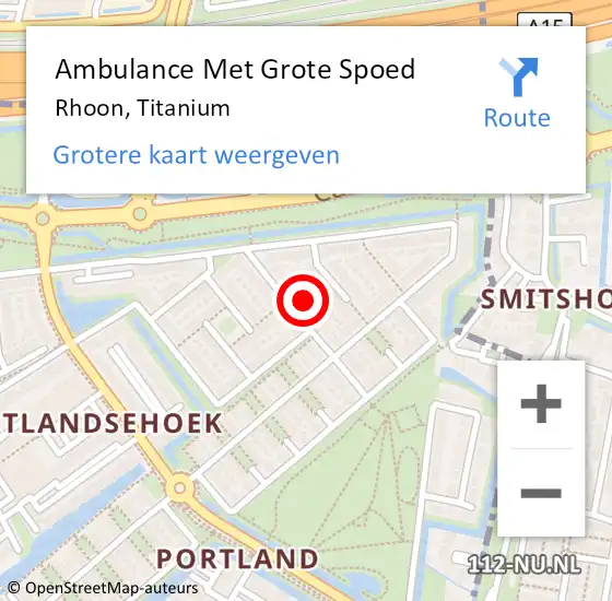 Locatie op kaart van de 112 melding: Ambulance Met Grote Spoed Naar Rhoon, Titanium op 29 juni 2022 09:21