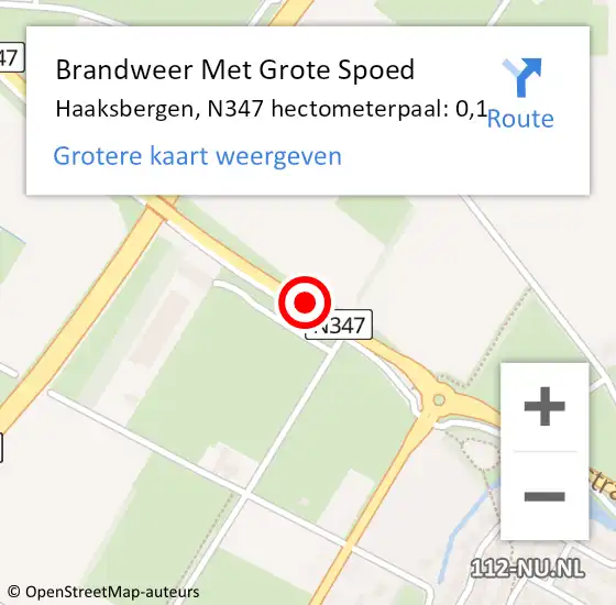 Locatie op kaart van de 112 melding: Brandweer Met Grote Spoed Naar Haaksbergen, N347 hectometerpaal: 0,1 op 29 juni 2022 10:20