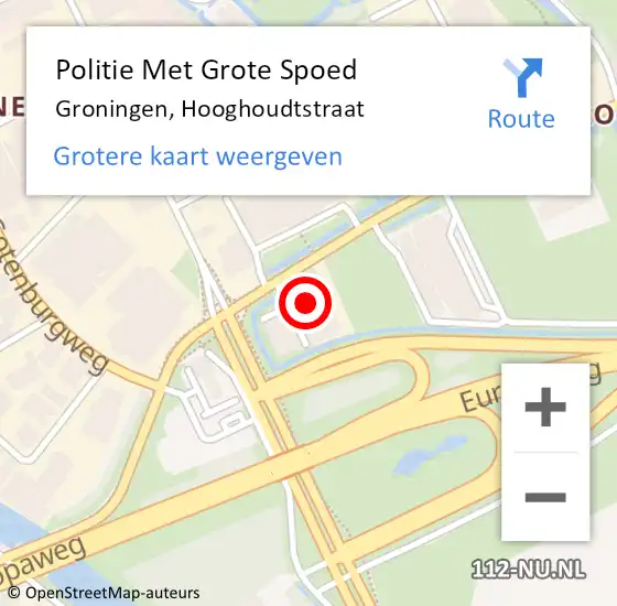 Locatie op kaart van de 112 melding: Politie Met Grote Spoed Naar Groningen, Hooghoudtstraat op 29 juni 2022 11:43