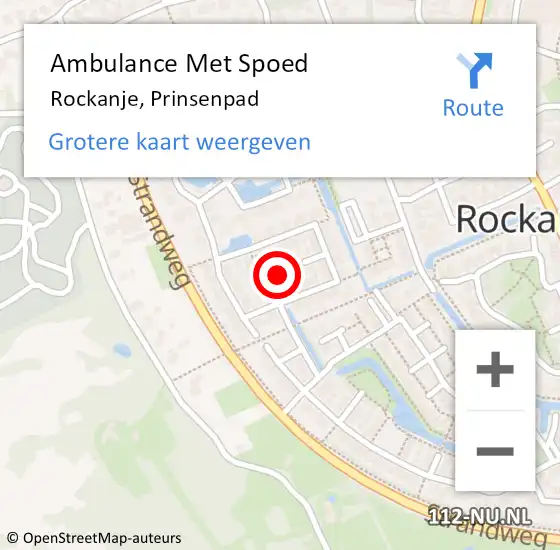 Locatie op kaart van de 112 melding: Ambulance Met Spoed Naar Rockanje, Prinsenpad op 29 juni 2022 12:02