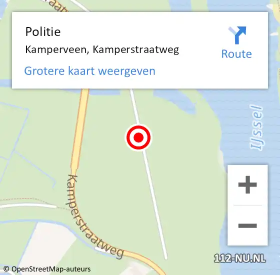 Locatie op kaart van de 112 melding: Politie Kamperveen, Kamperstraatweg op 29 juni 2022 16:24