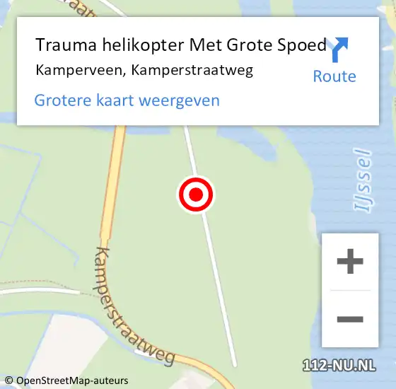 Locatie op kaart van de 112 melding: Trauma helikopter Met Grote Spoed Naar Kamperveen, Kamperstraatweg op 29 juni 2022 16:27
