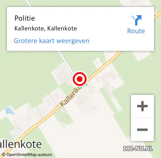 Locatie op kaart van de 112 melding: Politie Kallenkote, Kallenkote op 29 juni 2022 16:48