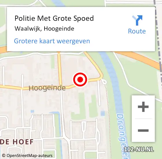 Locatie op kaart van de 112 melding: Politie Met Grote Spoed Naar Waalwijk, Hoogeinde op 29 juni 2022 17:54