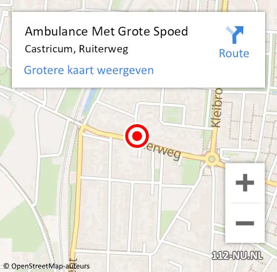 Locatie op kaart van de 112 melding: Ambulance Met Grote Spoed Naar Castricum, Ruiterweg op 29 juni 2022 22:01