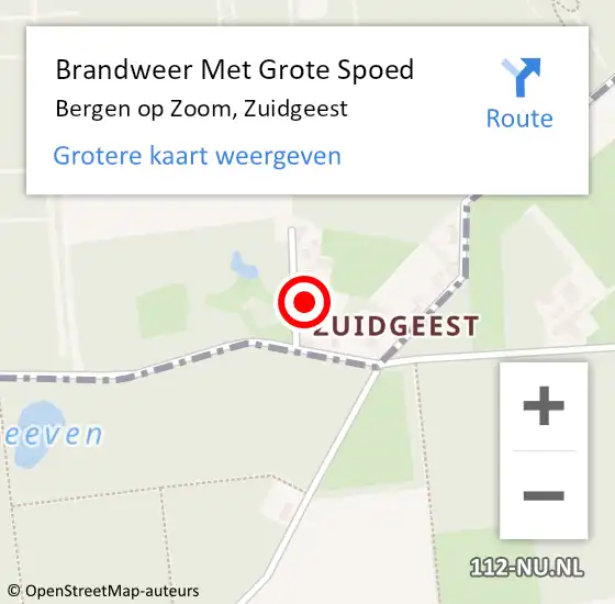 Locatie op kaart van de 112 melding: Brandweer Met Grote Spoed Naar Bergen op Zoom, Zuidgeest op 29 juni 2022 23:37