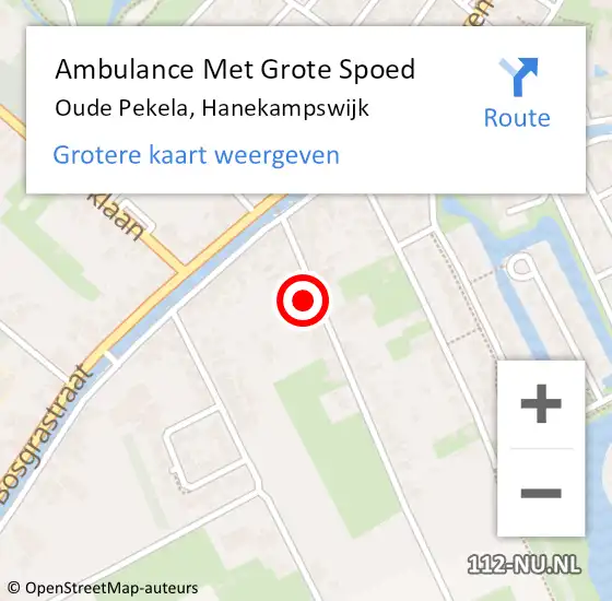 Locatie op kaart van de 112 melding: Ambulance Met Grote Spoed Naar Oude Pekela, Hanekampswijk op 30 juni 2022 06:55